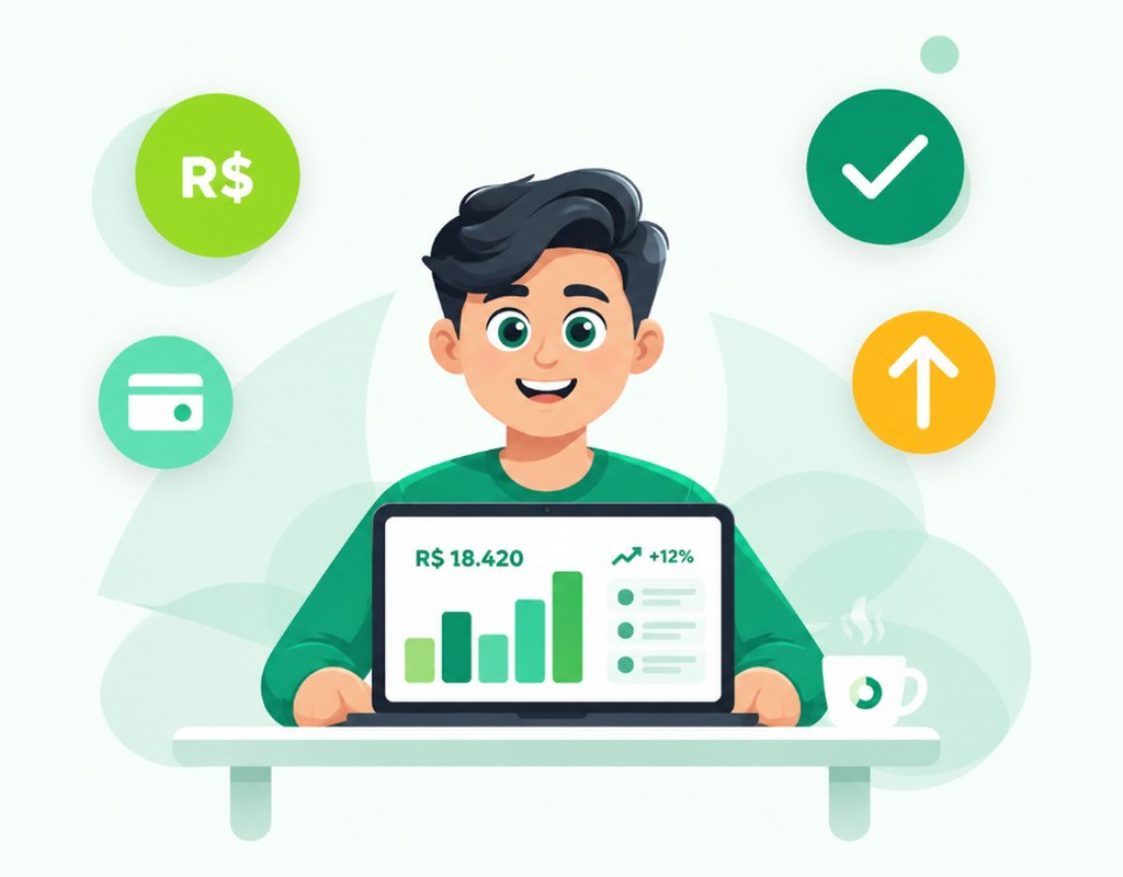 Profissional acompanhando o financeiro do negócio